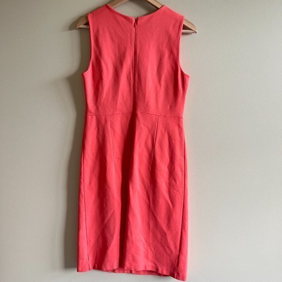 Land's End WOMEN CORAL SHEATH A-LINE SLEEVELESS MIDI DRESS SIZE 6 WORK POCKETS - Picture 8 of 8
